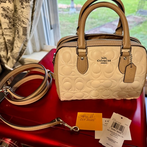 Coach Mini Rowan Crossbody Bag In Blocked Signature Leather - Picture 1 of 6